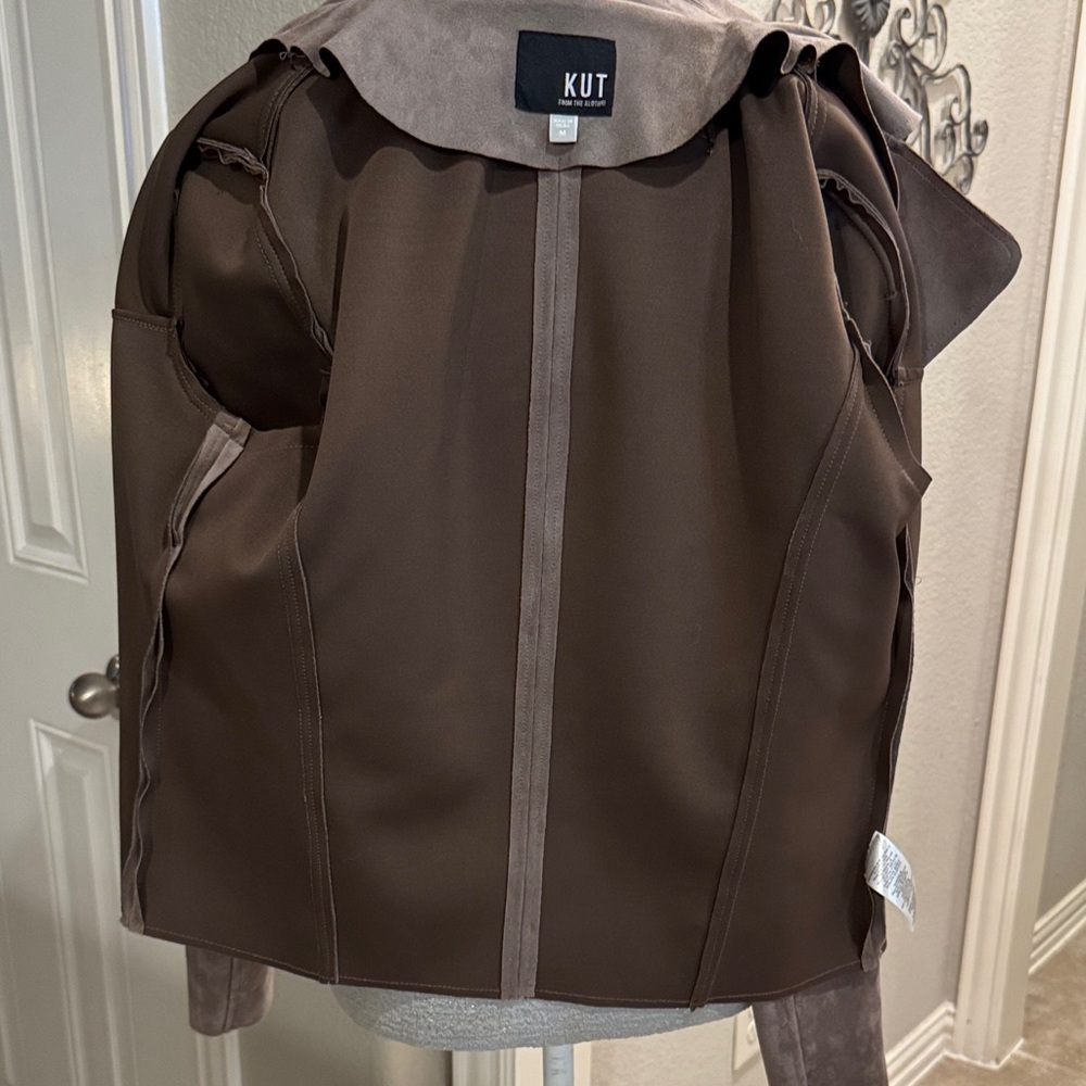Kut from the Kloth Taupe Faux Suede Open Jacket - Picture 5 of 7